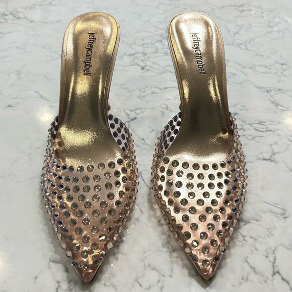 Jeffrey Campbell X Anthropologie Ziva Heel Rhinestone Studded Pointed Toe 9.5 - Picture 3 of 10